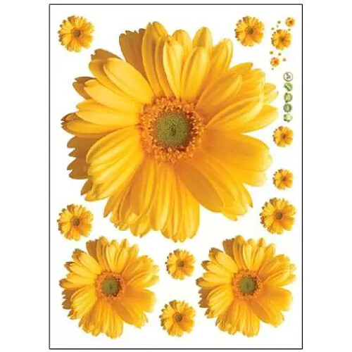 General Lot de 5 stickers muraux motif petites fleurs de sakura, en PVC, pour chambre à coucher, salon, cuisine, décoration d'intérieur, DIY~01576