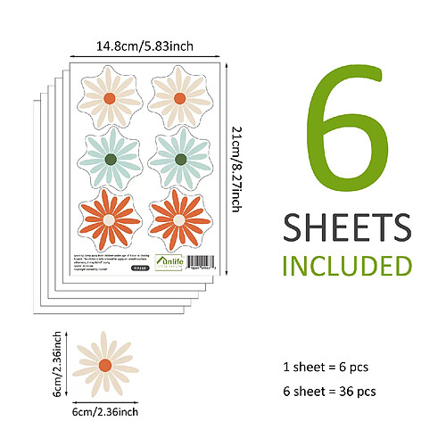 Autocollants muraux en vinyle amovibles motif marguerite pour chambre d'enfant, décoration d'intérieur pour fête d'anniversaire~01452