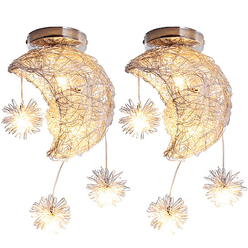 STOEX (2X) Lampe de Plafond Moderne 15CM Plafonnier Lune Plafonnier Rétro Vintage