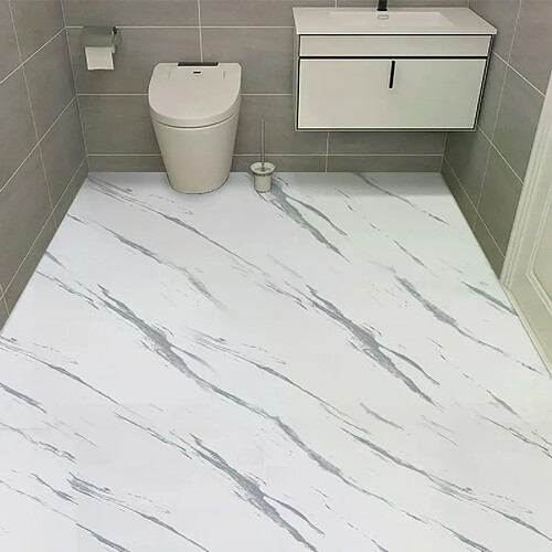 Autocollant de sol pour salle de bain, carrelage mural, autocollant, imperméable, antidérapant, en marbre, papier, cuisine, vinyle, PVC, meubles décoratifs~01271