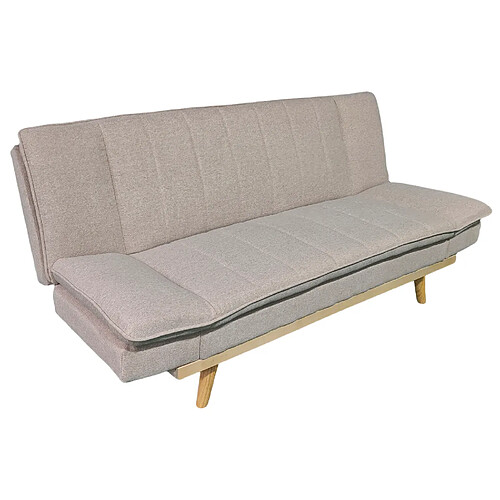 Pegane Canapé-lit XL canapé convertible rembourré en Tissu beige - Longueur 189 x Largeur 89 x Hauteur 91 cm
