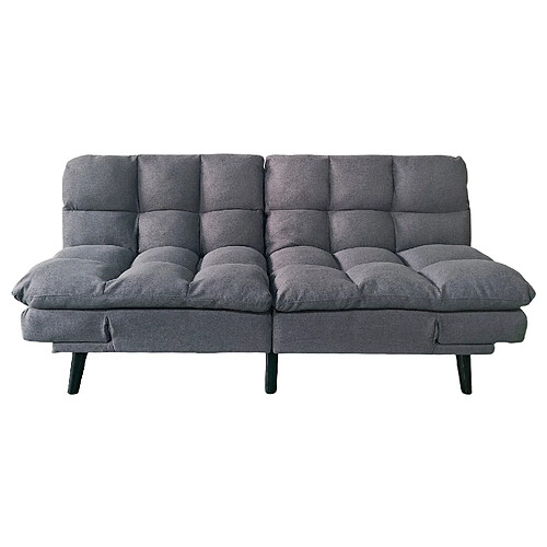 Pegane Canapé-lit rembourré ,canapé convertible en Tissu gris - Longueur 183 x Largeur 86,5 x Hauteur 81 cm