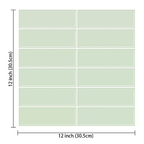 Vividtiles 30,5 x 30,5 cm Carrelage mural mosaïque 3D autocollant, imperméable et résistant à la chaleur, vinyle - 5 feuilles~00246