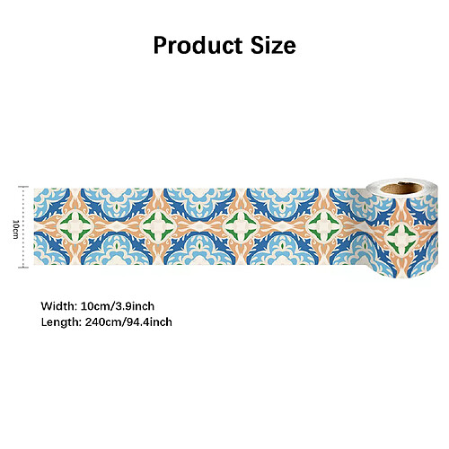 Autocollants muraux imperméables pour bureau, taille haute, décoration murale pour cuisine, salle de bain, plinthe~01663