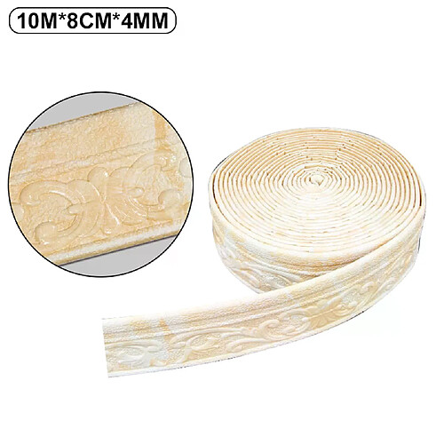 Rouleau de 10 mètres de stickers muraux 3D DIY pour plinthes, papier peint autocollant imperméable pour salon, décoration d'intérieur~01288