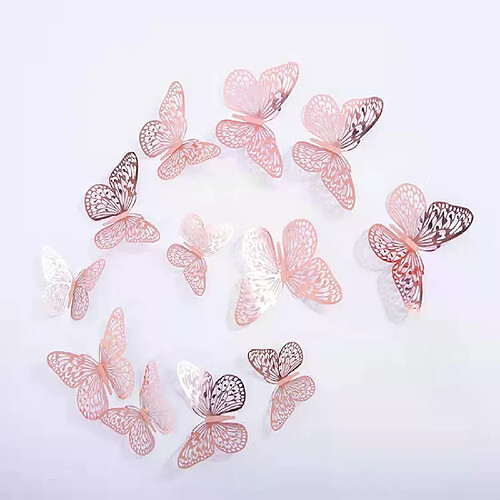 12 à 36 autocollants muraux papillons colorés, décoration murale pour salon, mariage, 3D, pour chambre d'enfant~02097