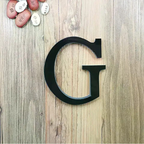 Autocollant mural miroir acrylique lettres anglaises 3D DIY, affiche alphabet noir, décoration d'intérieur, décoration de mariage, art mural~00344