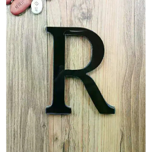Autocollant mural miroir acrylique lettres anglaises 3D DIY, affiche alphabet noir, décoration d'intérieur, décoration de mariage, art mural~00356