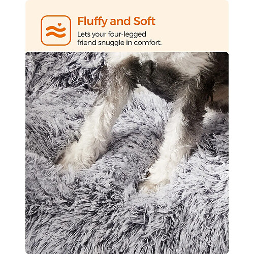 Helloshop26 Panier pour chien canapé lit pour animaux rembourrage moelleux lavable en machine coussin pour chien 80 x 50 cm gris 12_0006798
