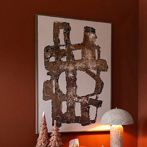 Mes Toile murale abstraite 93x123 cm marron et beige