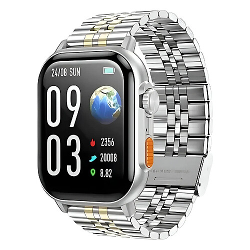 Hoco Hoko Montre Connectée Bluetooth 5.2 Étanche IP67 avec Suivi Santé Modèle DYD02 Argent