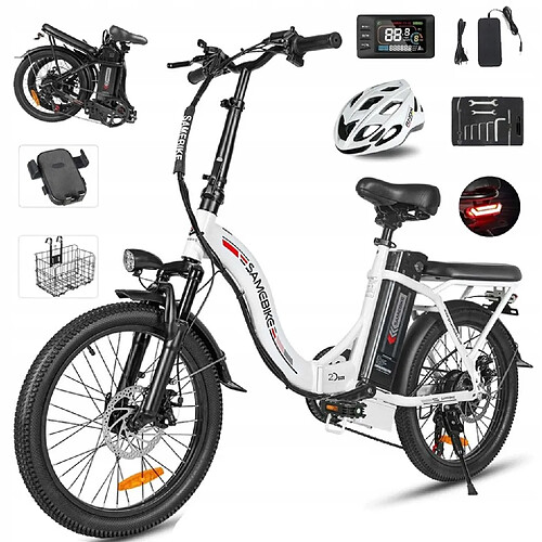 Vélo Électrique - samebike CY20 - Moteur 350W - Batterie 36V 13AH - Autonomie 60Km - SHIMANO 7 speed Homme/Femme VAE