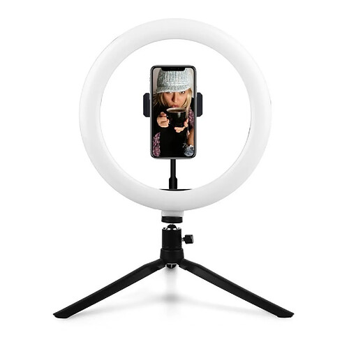 Imperia Ring light - Support de bureau pour smartphone avec lumière LED