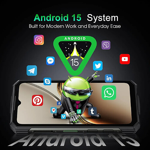 DOOGEE Fire 6 Imagerie Thermique Telephone Portable Incassable, 10400mAh, 16GB+256GB/TF 2TB, 6,56" HD+, 50MP+8MP Android 14 Smartphone Incassable, Trois Fentes Pour Cartes, Face ID/IP69K/NFC/OTG/GPS