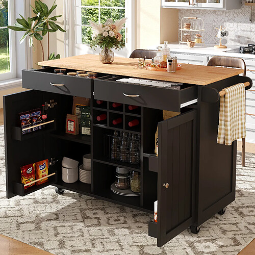 Okwish Buffet de cuisine métal - Noir