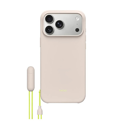 Beats by Dr. Dre Beats Coque iPhone 17 Pro Max avec Support Kickstand, MagSafe et Contrôle Caméra – Pierre Calcaire