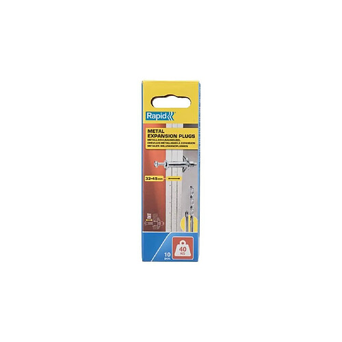 Rapid Chevilles métalliques à expansion pour plaque de plâtre - Lot de 10