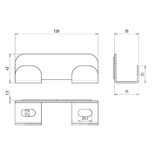 Devismes Patère magnétique double - Blanc