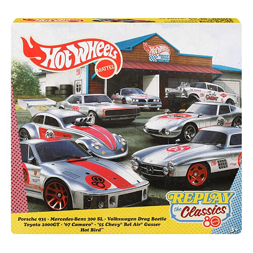 Pack 7 véhicules Hot Wheels Mattel 80 ans