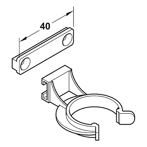 Ss Marque Clip de plinthe à visser blanc 637.38.054