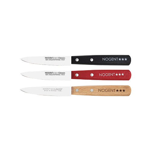 BOITE 20 COUTEAU OFFICE 9CM ROUGE NOIR HETRE NOGENT - 02119K