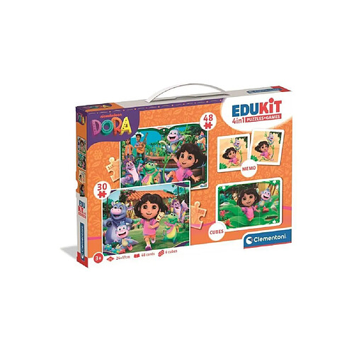 Clementoni Edukit 4 en 1 Dora l'exploratrice jeu éducatif