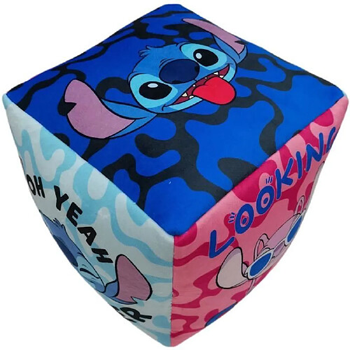 Coussin Cube Premium Disney Lilo & Stitch, Microfibre, 25 x 25 x 25 cm