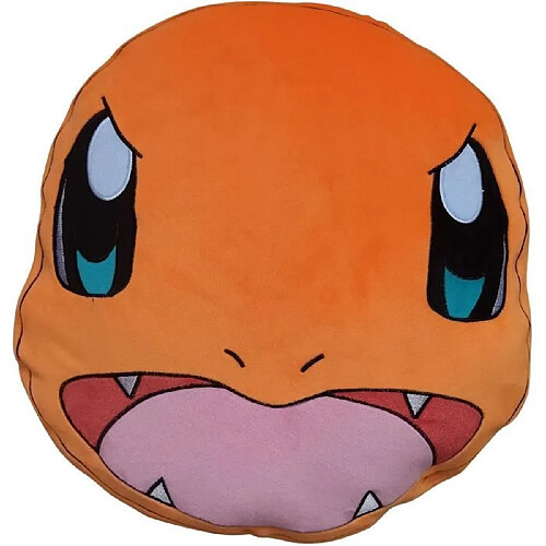 Coussin 3D Premium Pokémon Visage de Salamèche, Microfibre, 40 cm