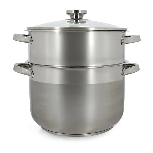 MENASTYL Couscoussier - Acier Inoxydable - 10 Litres - Compatible avec Tous les Feux, y compris Induction