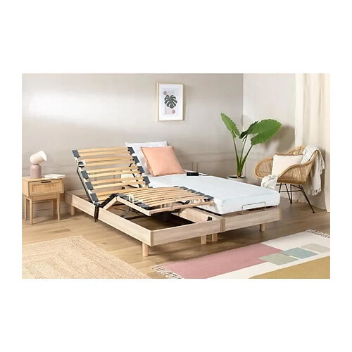 WEBED Ensemble relaxation matelas + sommiers électriques 2x80x200cm - Mousse - Ferme - TALCA F...