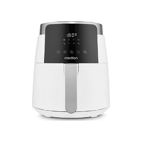 Friteuse a air chaud - MEDION - MD13030 - Digitale - Airfryer - 1500 watts - Minuterie 60 min - Jusqu'a 200°C - 4,7 L - Blanc