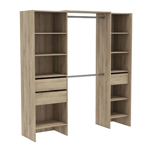 DEMEYERE Miami extensible - Chêne Kronberg marron - Dressing ouvert 2 colonnes