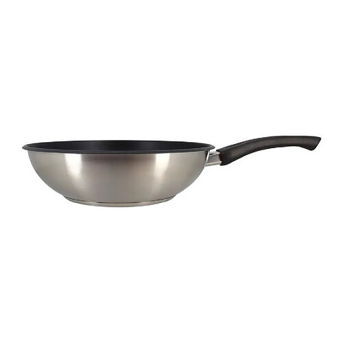 Wok - MENASTYL - 6020252 - En acier inoxydable - 28 cm - Tous feux dont induction