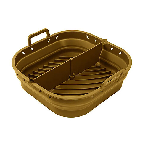 Moule airfryer pliable en silicone Point Virgule 20x20x9cm Marron