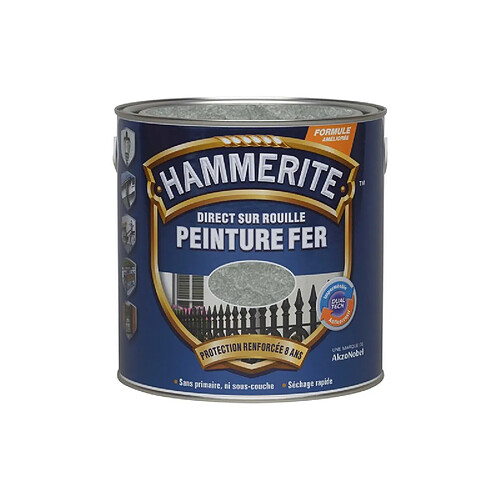 HAMMERITE FER MARTELE 0.25L GRIS ARGEN HAMMERITE - 5093583