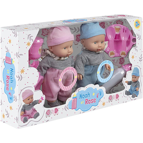 Poupons jumeaux 6 sons et accessoires A2502260