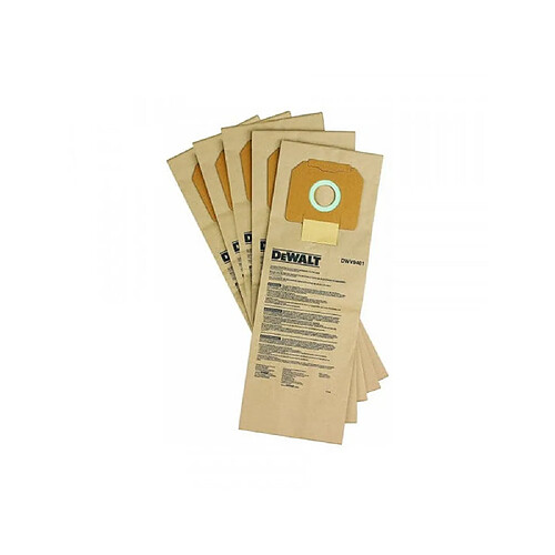 5 sacs d’aspirateur en papier DEWALT DWV9401-XJ