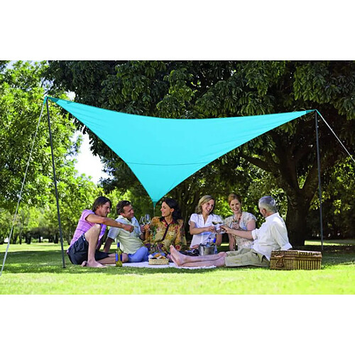 Pack voile d ombrage triangulaire Camping Serenity 5m azur JARDILINE VK555 AZUR