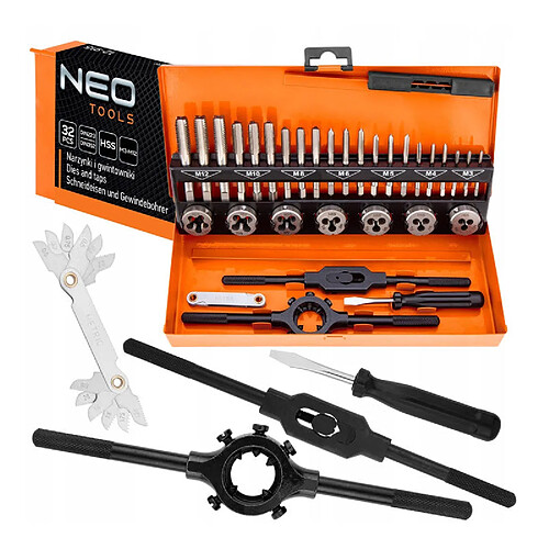 Neo tools Coffret tarauds et filières - 32 pièces