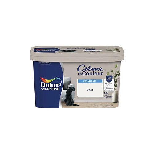 VALENTINE CREME COUL.MAT 2.5L BLANC DULUX VALENTINE - 5582203