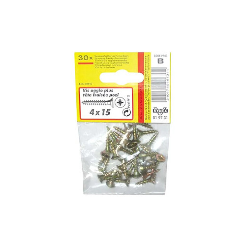 VIS AGGLO TF POZI 4 X15 SC X30 VYNEX - 19731