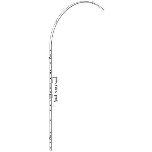 Crémone à larder EUROPA axe 40mm 3 galets têtière 18mm Longueur 2500mm FERCO 6 33168 03 0 1