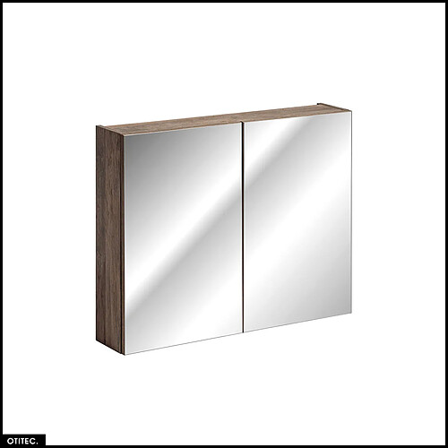 Otitec Armoire de salle de bain avec miroir - Gris