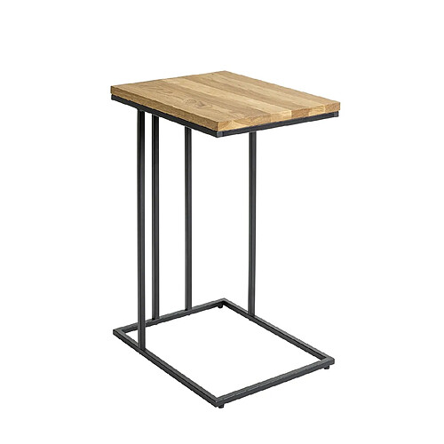 Pegane Table d'appoint rectangulaire - Chêne et noir