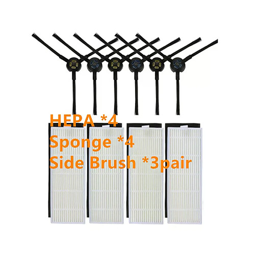 Rouleau, brosse principale, brosse latérale, filtre HEPA, chiffon de nettoyage pour aspirateur robot Silvercrest SSR1 SSRA1 ilife A9s A9 A7