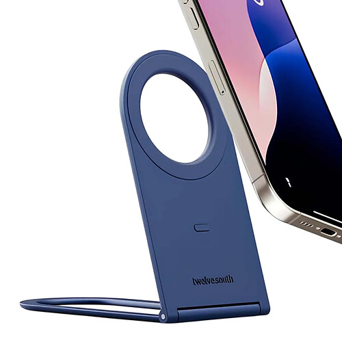 Twelve south Support MagSafe pour iPhone Ultra Fin et Pliable Série Curve Nano Bleu