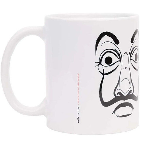 Inny Mug en Céramique 330ml Collection La Casa De Papel Solide Lavable Blanc