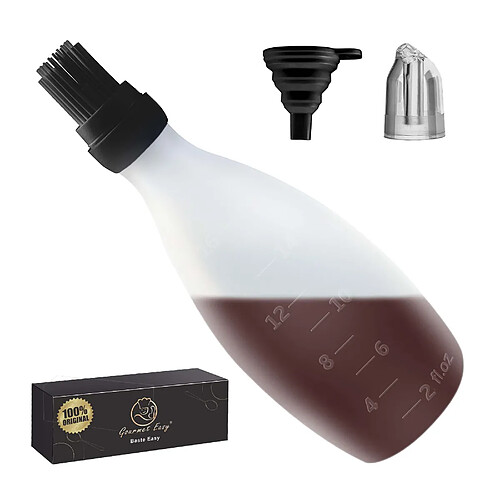 Gourmet Easy Pinceau en silicone avec distributeur 2-en-1 | Pour barbecue & pâtisserie | Résistant à la chaleur | Sans BPA