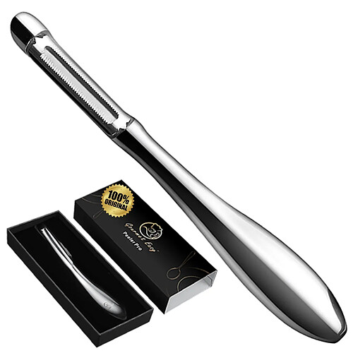 Gourmet Easy Économe en inox haute qualité pour fruits et légumes | Lame ultra-tranchante | Poignée antidérapante | Garantie 5 ans