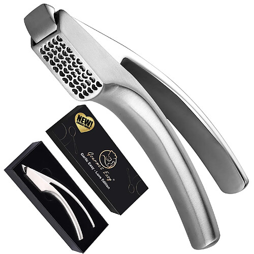 Gourmet Easy Presse Ail Inox Édition Coeur | Écrase l’ail sans épluchage | Nettoyage facile